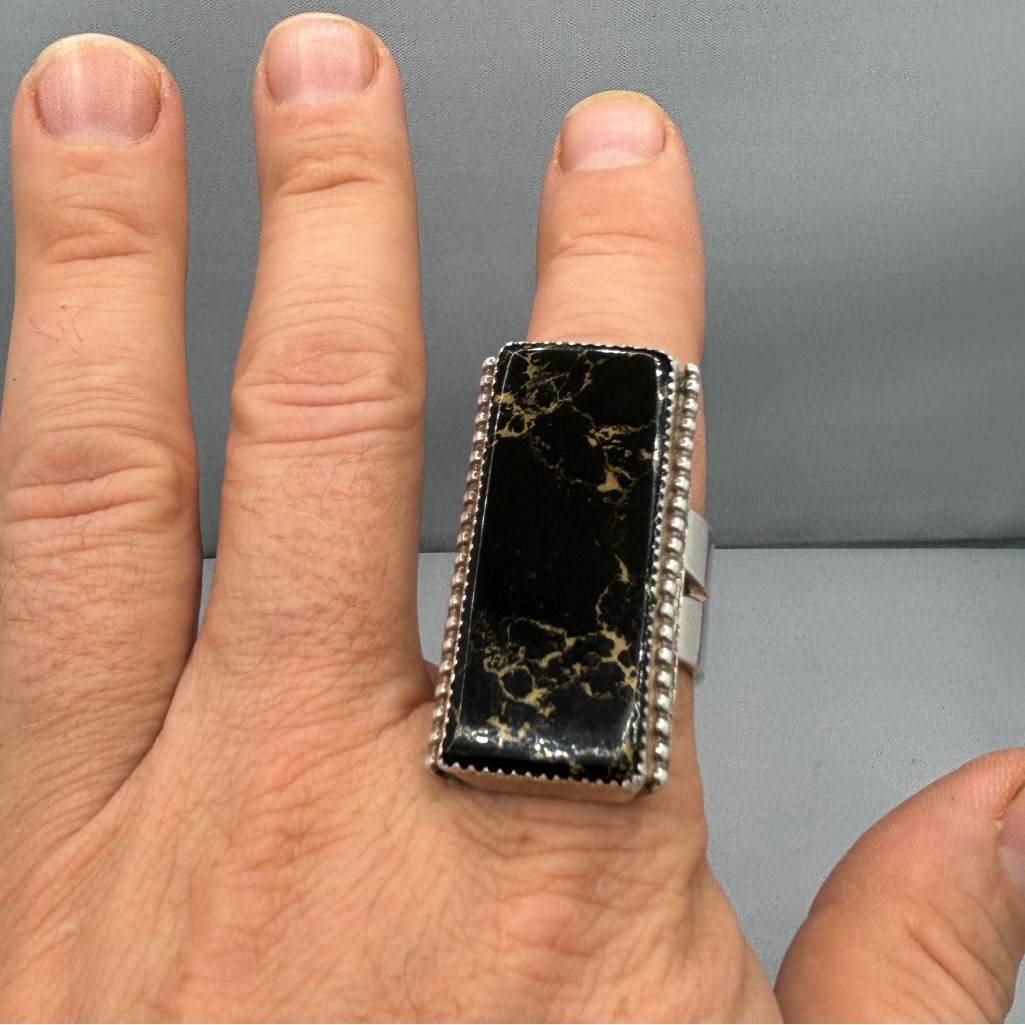 Onyx Silver Statement Ring